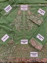 AZ Premium Chiffon Emb 3 Piece Unstitched Suit