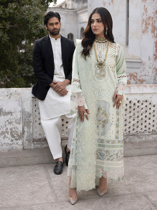 Goodluck GL-7165 Premium Lawn Cotton Chikankari Emb 3 Piece Unstitched Suit With Khaddi Net Dupatta 2026