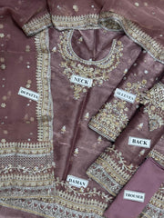 NR GL-71041 Premium Chiffon Emb 3 Piece Unstitched Suit With Organza Dupatta 2026