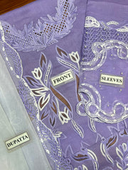 RR  GL-71030 Premium Bareeza Lawn Emb 3 Piece Unstitched Suit With Khaddi Net Dupatta 2026