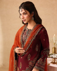AJ GL-71039 Premium Chiffon Emb 3 Piece Unstitched Suit With Chiffon Dupatta 2026