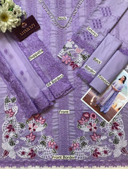 SR  GL-71015 Premium Egyptian Lawn Emb 3 Piece Unstitched Suit With Organza Dupatta 2026