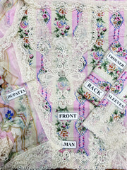 MB GL-71028 Premium Printed Lawn Emb 3 Piece Unstitched Suit With Chiffon Dupatta 2026