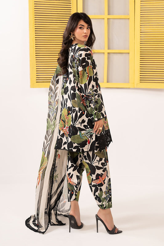 MB GL-71079 Premium Printed Lawn Emb 3 Piece Unstitched Suit With Chiffon Dupatta 2026