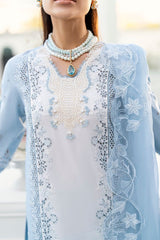 QK GL-71058 Premium Lawn Emb Chikankari 3 Piece Unstitched Suit With Organza Dupatta 2026