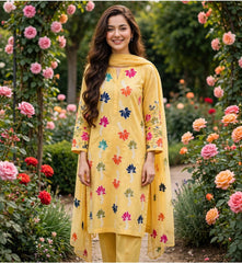 Goodluck Premium Lawn Chikankari Emb 3 Piece Suit
