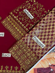 LHS GL-71059 Premium Chiffon Emb 3 Piece Unstitched Suit With Emb Dupatta 2026