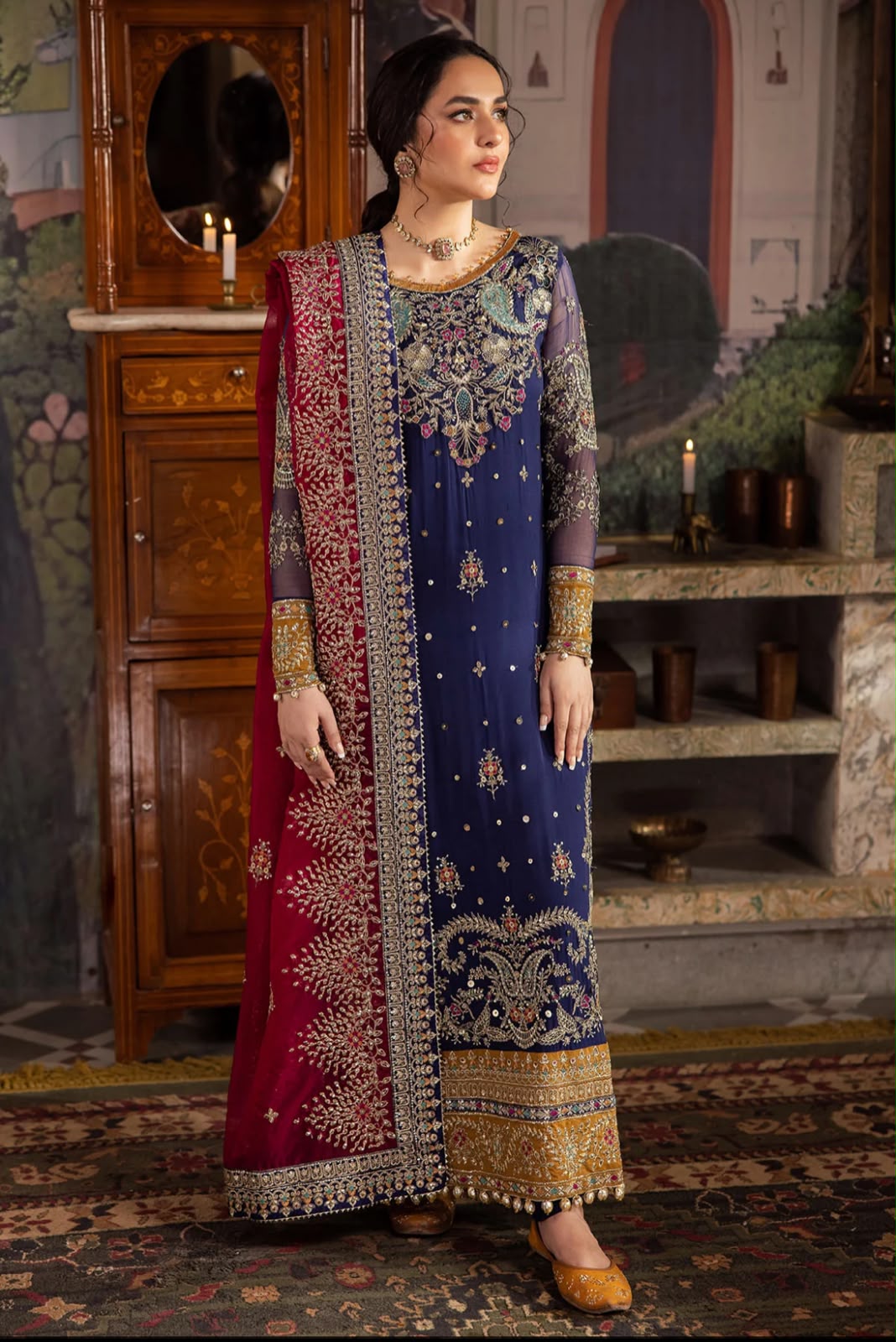 NR GL-71040 Premium Chiffon Emb 3 Piece Unstitched Suit With Organza Dupatta 2026