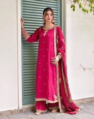 KF GL-71062 Premium Chiffon Emb 3 Piece Unstitched Suit With Emb Dupatta 2026