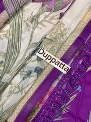 EF GL-71067 Premium Printed Lawn Emb 3 Piece Unstitched Suit With Chiffon Dupatta 2026
