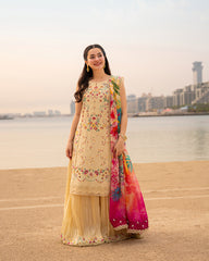 FS GL-71038 Premium Cotton Emb 3 Piece Unstitched Suit With Chiffon Dupatta 2026