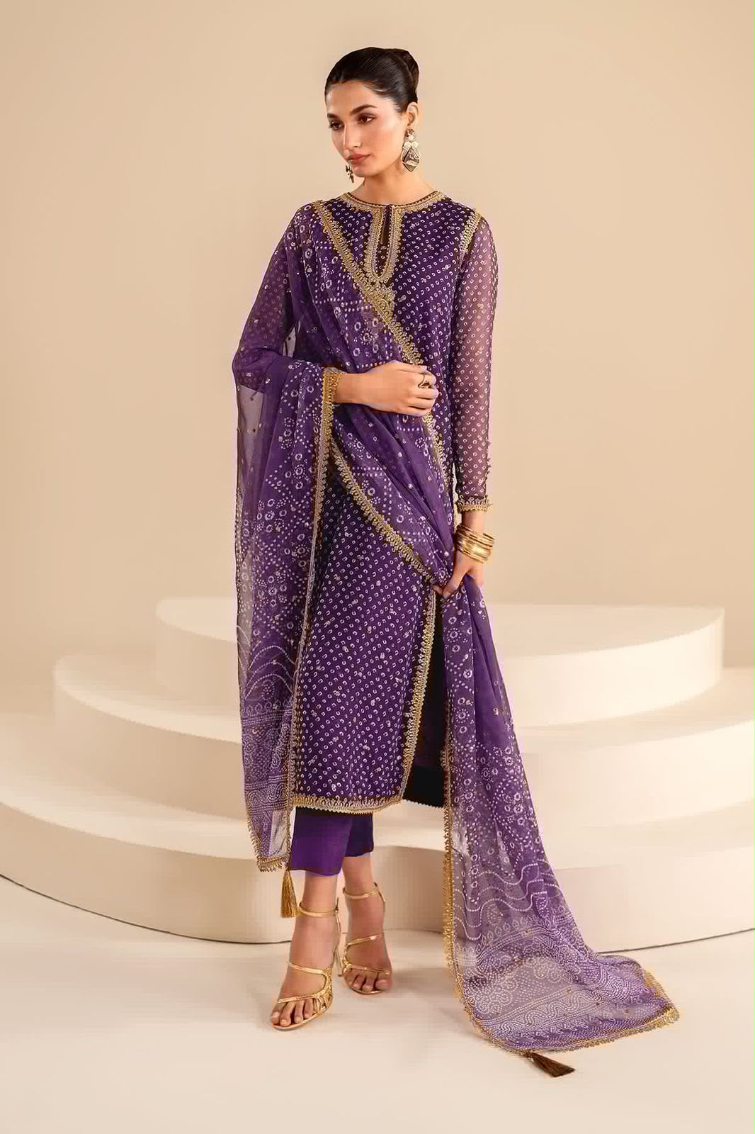 BR GL-71063 Premium Chiffon Emb 3 Piece Unstitched Suit With Chiffon Dupatta 2026