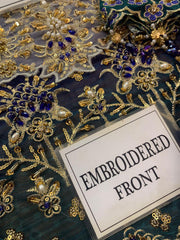 EAY-033 | Premium Chiffon 3 Piece Unstitched Suit 2026 – Crystal Adda Work