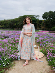 IZL GL-71050 Premium Printed Lawn Emb 3 Piece Unstitched Suit With Chiffon Dupatta 2026