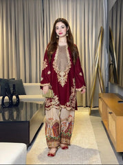 ET Kaftan Premium Shamoz Silk Emb Kaftan 2 Piece Suit