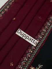 A.J GL-71012 Premium Chiffon Emb 3 Piece Unstitched Suit With Chiffon Dupatta 2026