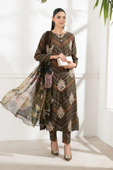 M B GL-71016 Premium Printed Lawn Emb 3 Piece Unstitched Suit With Chiffon Dupatta 2026
