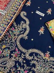 NR GL-71040 Premium Chiffon Emb 3 Piece Unstitched Suit With Organza Dupatta 2026