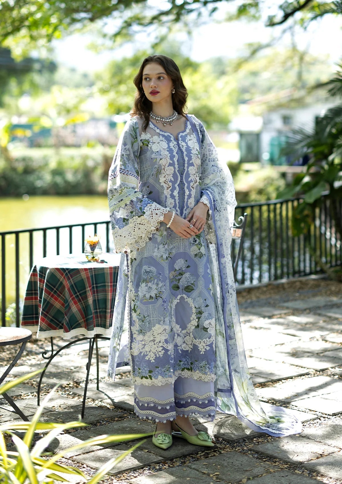 EF GL-71044 Premium Printed Lawn Emb 3 Piece Unstitched Suit With Chiffon Dupatta 2026