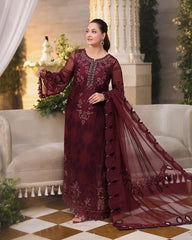 MB Premium Hit Code Chiffon Emb 3 Piece Unstitched Suit