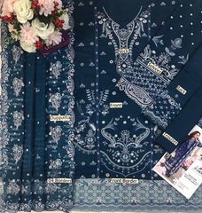 QK GL-71078 Premium Lawn Emb Chikankari 3 Piece Unstitched Suit With Jacquard Dupatta 2026