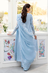 QK GL-71058 Premium Lawn Emb Chikankari 3 Piece Unstitched Suit With Organza Dupatta 2026