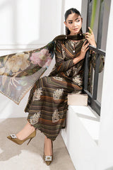 M B GL-71016 Premium Printed Lawn Emb 3 Piece Unstitched Suit With Chiffon Dupatta 2026
