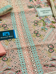 MHN  GL-7109 Premium Lawn Emb Chikankari 3 Piece Unstitched Suit With Soft Cotton Net Dupatta 2026