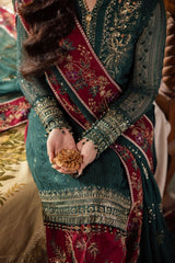 NRH-025 | Luxury Chiffon 3 Piece Unstitched Suit 2026 – Sequin Work
