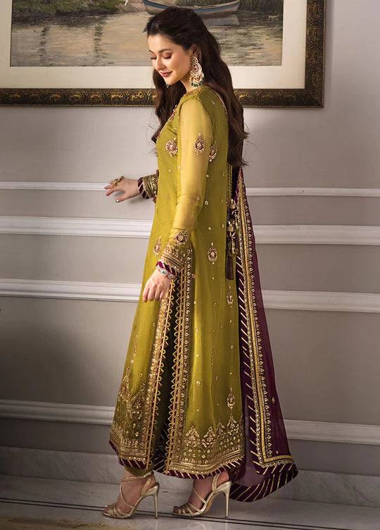 A.F ZARI SITARA EMBROIDERED CHIFFON DRESS