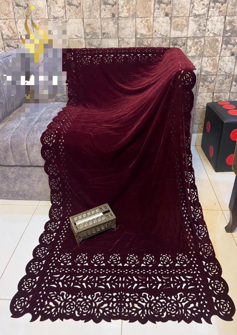 Velvet Laser cat shawl rose design