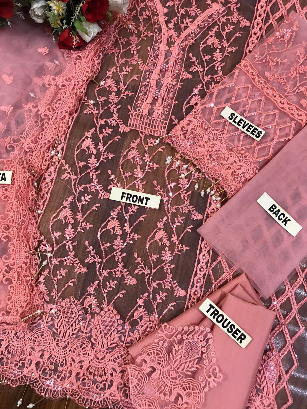 ANAYA PARTY WEAR NET DRESS UNSTICHED