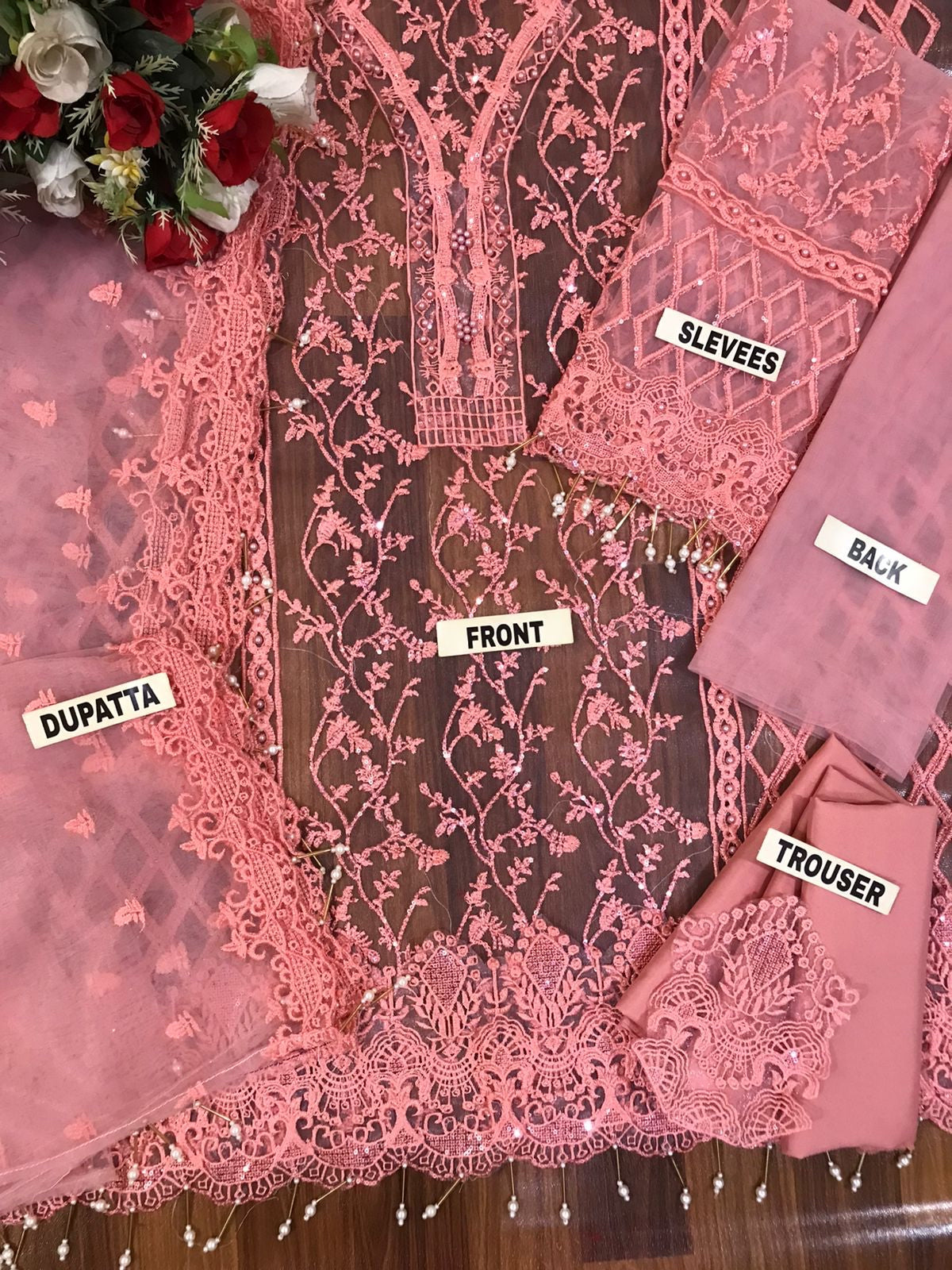 ANAYA PARTY WEAR NET DRESS UNSTICHED