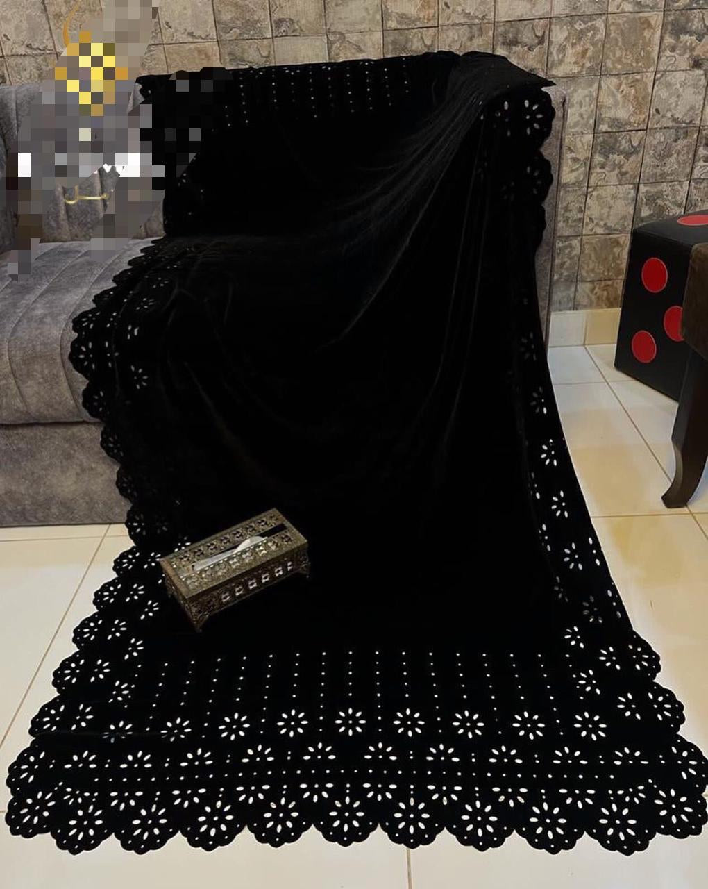 Velvet Laser cat shawl rose design