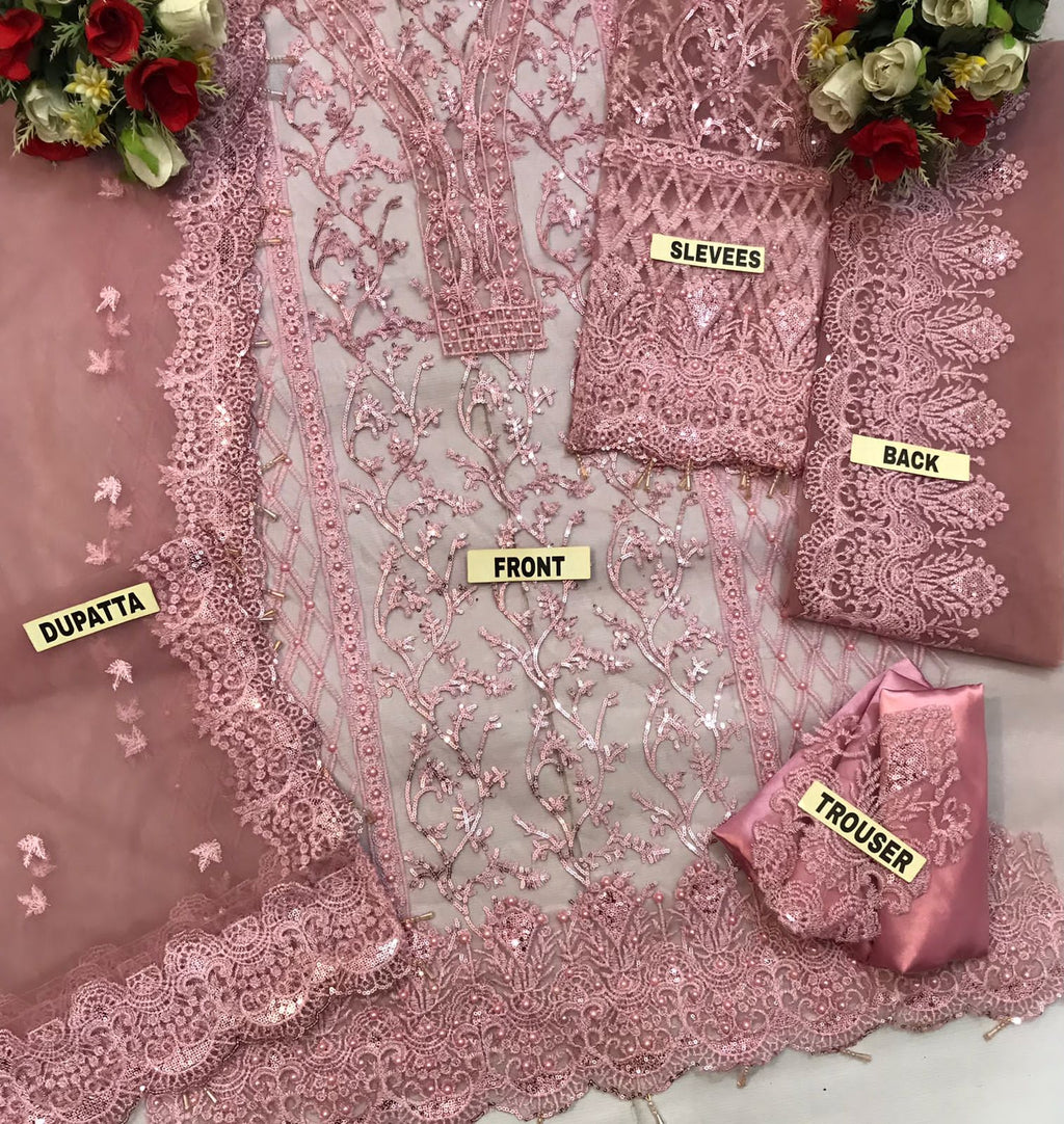 ANAYA Heavy Party wear dress unstiched net fabric