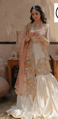 Designer Wear Organza Heavy hand work Bridal dress