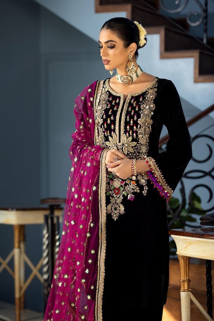 Khuda buksh Velvet handwork dress unstiched