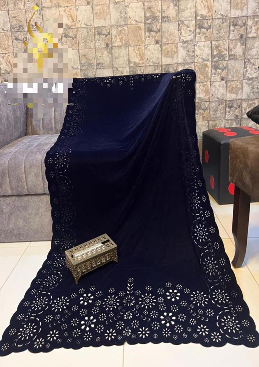 Velvet Laser cat shawl rose design