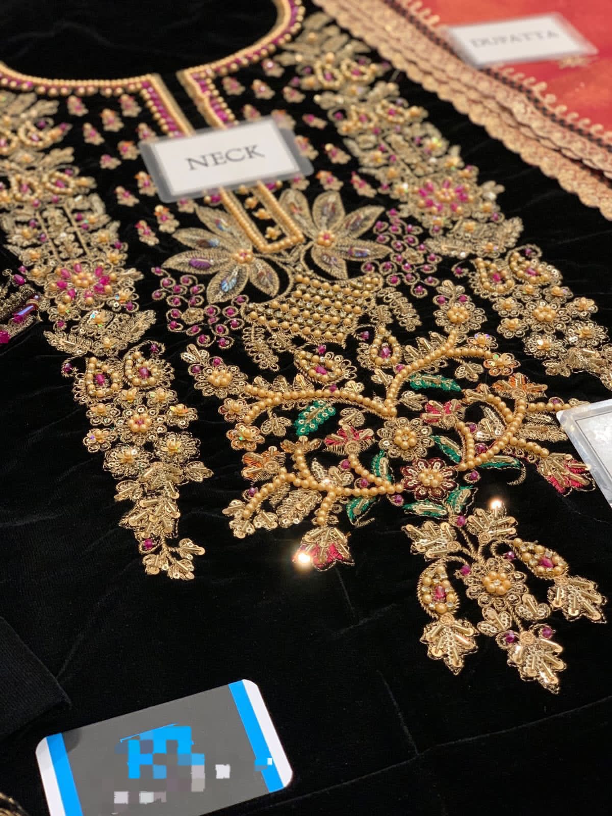 Khuda buksh Velvet handwork dress unstiched