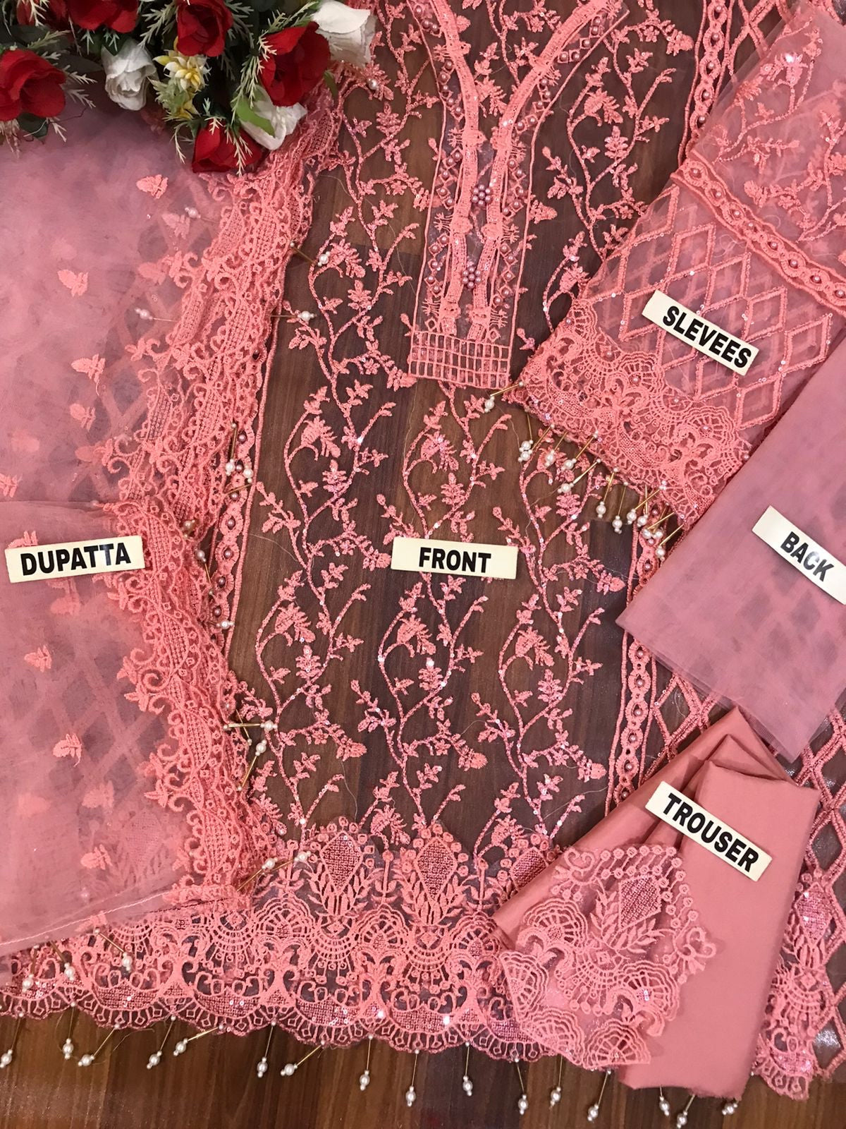 ANAYA PARTY WEAR NET DRESS UNSTICHED