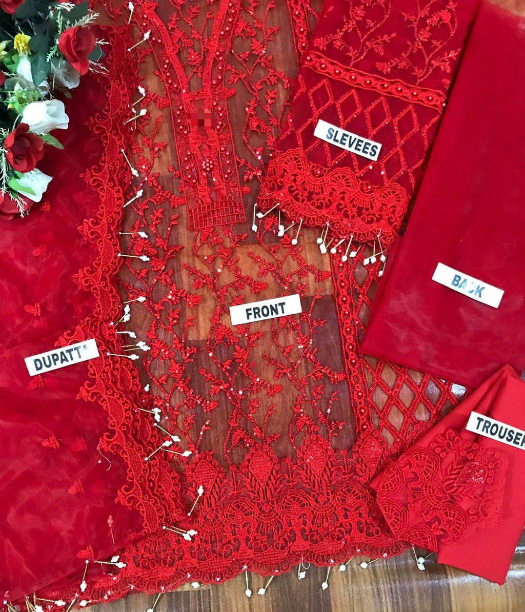 ANAYA PARTY WEAR NET DRESS UNSTICHED