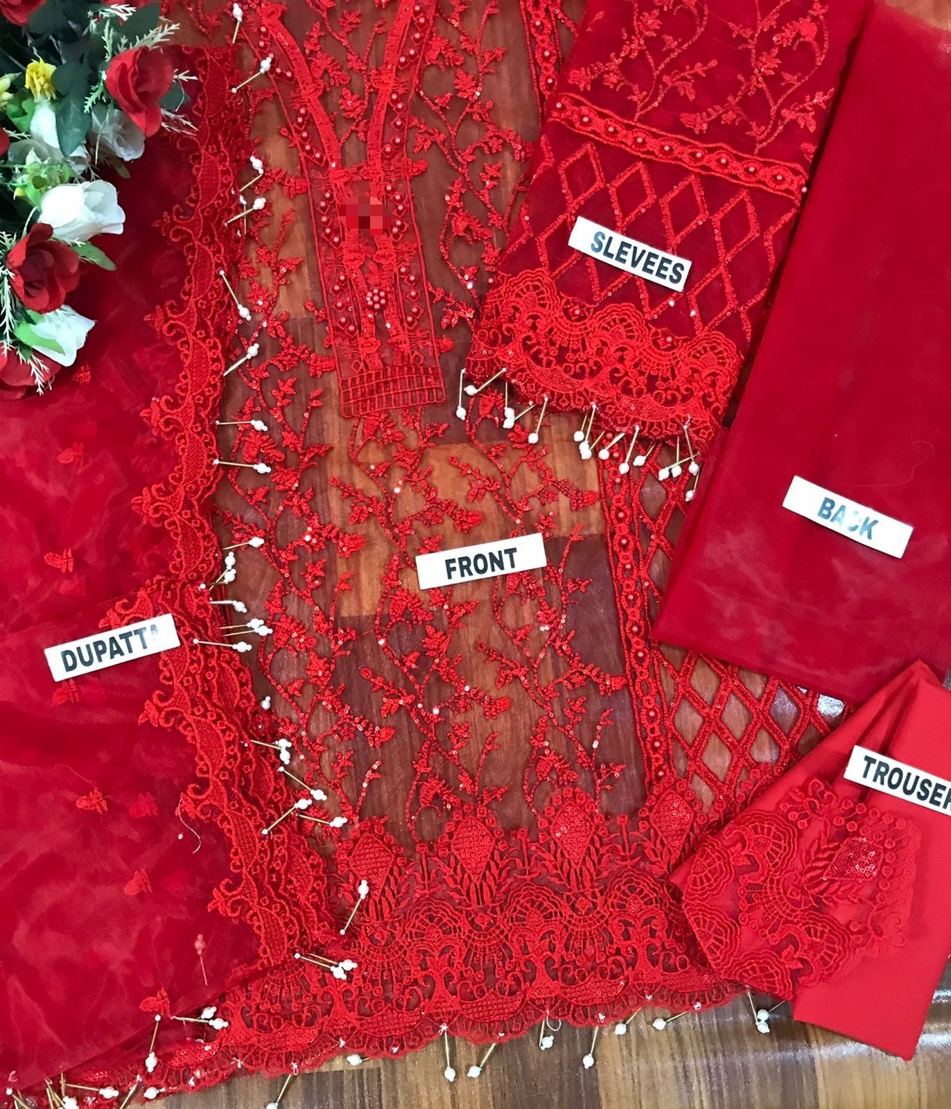 ANAYA PARTY WEAR NET DRESS UNSTICHED