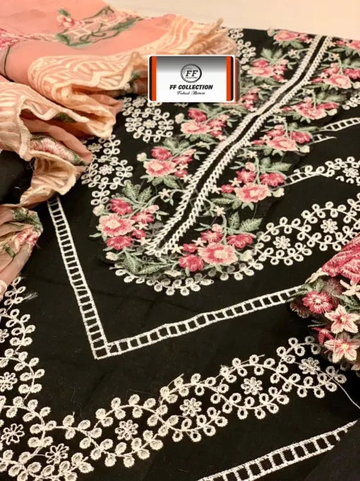 CRIMSON BLACK CHICKEN KARI SUIT 1476