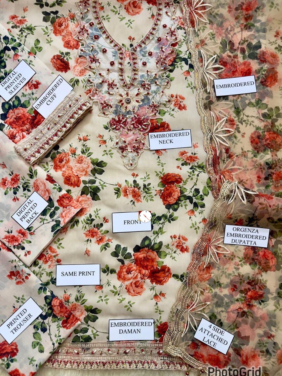 Designer Swiss Lawn Printed Dress for Women