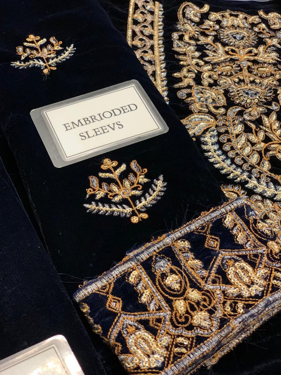 Velvet Full Heavy Embroidered Dress for Women