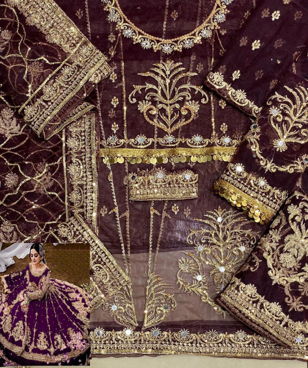 Hiramani Net heavy MAXI unstiched