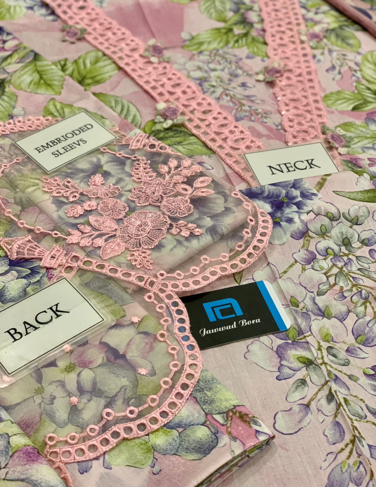 Maria b M print lawn with chiffon dupata