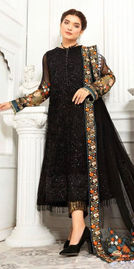 designer wear Chiffon Embroired party wear dress unstiched