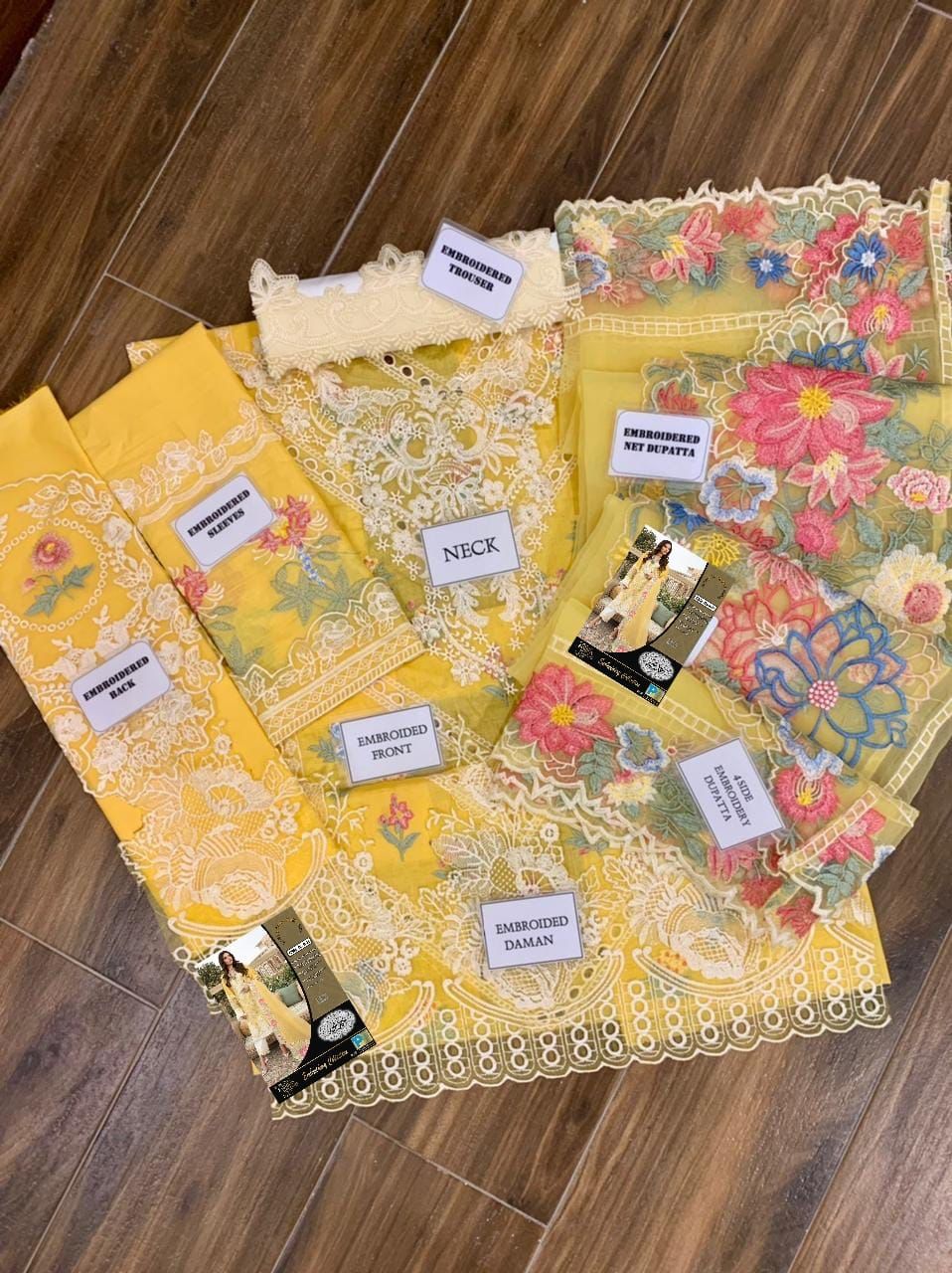 Crimson Lawn chickenkari Embroired dress unstiched