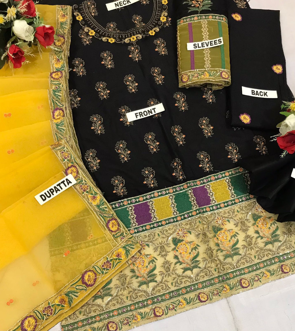 designer wear Cotton Dress embroired unstiched